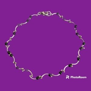 5/$25 Gunmetal Black Beaded Tattoo Anklet